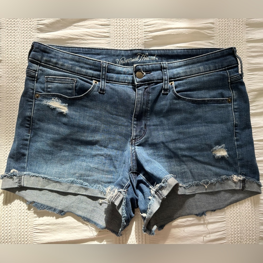 Universal Thread Blue Jean Shorts Distressed Cut-Offs